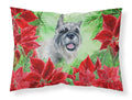 Schnauzer Poinsettas Standard Pillowcase Lightweight Super Soft Easy Care Decorative Artwork Pillowcase, Standard