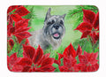 Schnauzer Poinsettas Memory Foam Kitchen Mat Machine Washable Anti-Fatigue Cushion Comfort Bath or Kitchen Rug