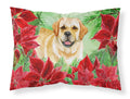 Golden Retriever Poinsettas Standard Pillowcase Lightweight Super Soft Easy Care Decorative Artwork Pillowcase, Standard