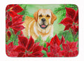 Golden Retriever Poinsettas Memory Foam Kitchen Mat Machine Washable Anti-Fatigue Cushion Comfort Bath or Kitchen Rug