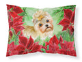 Morkie Poinsettas Standard Pillowcase Lightweight Super Soft Easy Care Decorative Artwork Pillowcase, Standard