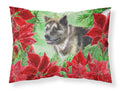 American Akita Poinsettas Standard Pillowcase Lightweight Super Soft Easy Care Decorative Artwork Pillowcase, Standard