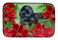 Newfoundland Poinsettas Dish Drying Mat Absorbent Dish Drying Mat Pad for Kitchen Counter Dish Drainer Mat for Countertop, 14 x 21", Multicolor