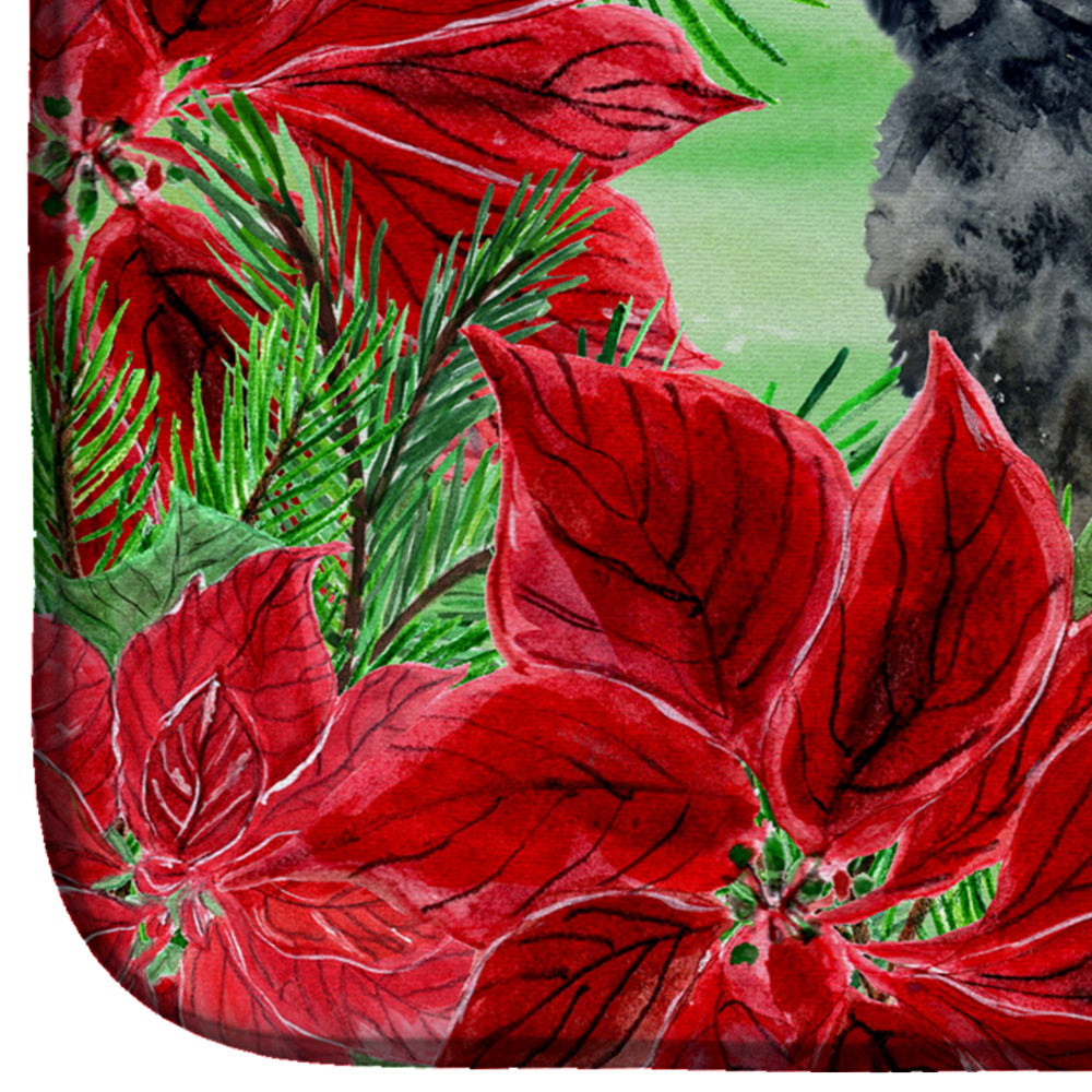 Newfoundland Poinsettas Dish Drying Mat Absorbent Dish Drying Mat Pad for Kitchen Counter Dish Drainer Mat for Countertop, 14 x 21", Multicolor