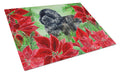 Newfoundland Poinsettas Cutting Board Tempered Glass Kitchen Cutting Surface, Heat Resistant Chopping, Non-Slip Feet, Food Prep & Serving