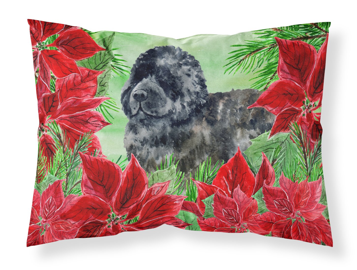 Newfoundland Poinsettas Standard Pillowcase Lightweight Super Soft Easy Care Decorative Artwork Pillowcase, Standard