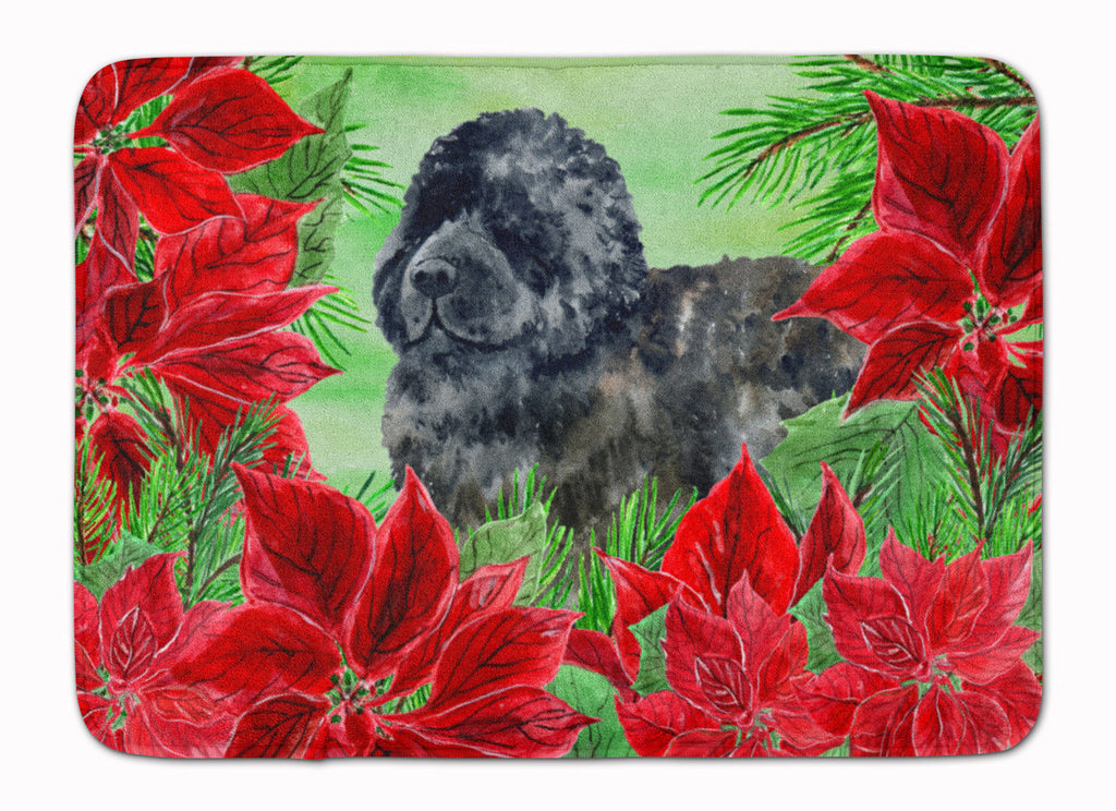 Newfoundland Poinsettas Memory Foam Kitchen Mat Machine Washable Anti-Fatigue Cushion Comfort Bath or Kitchen Rug