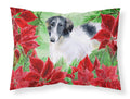 Borzoi Poinsettas Standard Pillowcase Lightweight Super Soft Easy Care Decorative Artwork Pillowcase, Standard