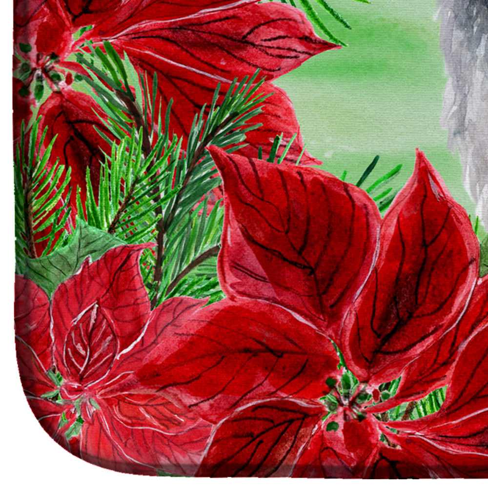 Moscow Watchdog Poinsettas Dish Drying Mat Absorbent Dish Drying Mat Pad for Kitchen Counter Dish Drainer Mat for Countertop, 14 x 21", Multicolor