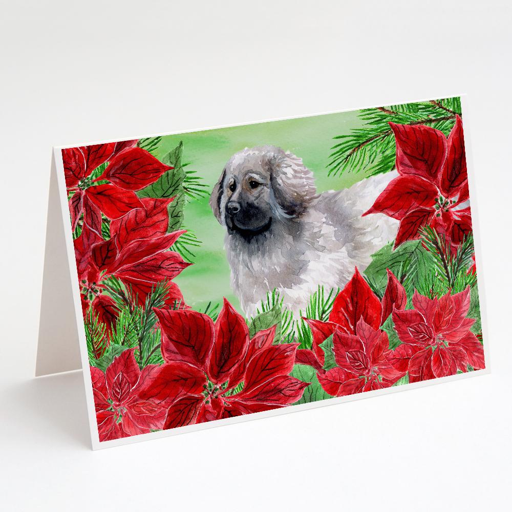 Moscow Watchdog Poinsettas Greeting Cards Pack of 8 Blank Cards with Envelopes Whimsical A7 Size 5x7