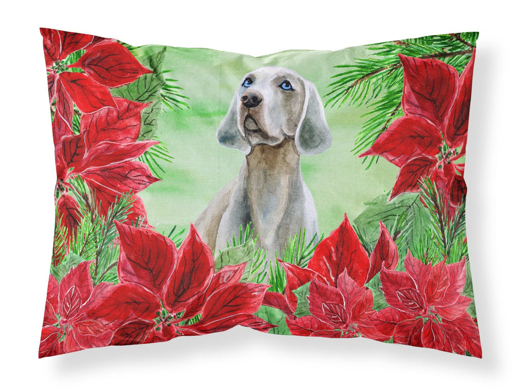 Weimaraner Poinsettas Standard Pillowcase Lightweight Super Soft Easy Care Decorative Artwork Pillowcase, Standard