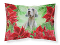 Weimaraner Poinsettas Standard Pillowcase Lightweight Super Soft Easy Care Decorative Artwork Pillowcase, Standard
