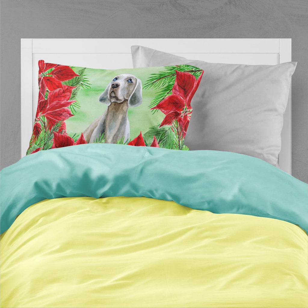 Weimaraner Poinsettas Standard Pillowcase Lightweight Super Soft Easy Care Decorative Artwork Pillowcase, Standard