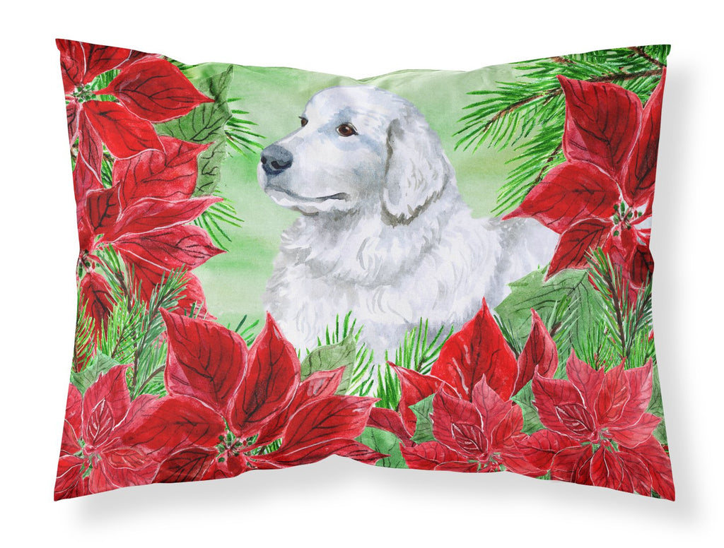 Maremma Sheepdog Poinsettas Standard Pillowcase Lightweight Super Soft Easy Care Decorative Artwork Pillowcase, Standard