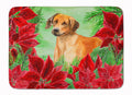 Rhodesian Ridgeback Poinsettas Memory Foam Kitchen Mat Machine Washable Anti-Fatigue Cushion Comfort Bath or Kitchen Rug