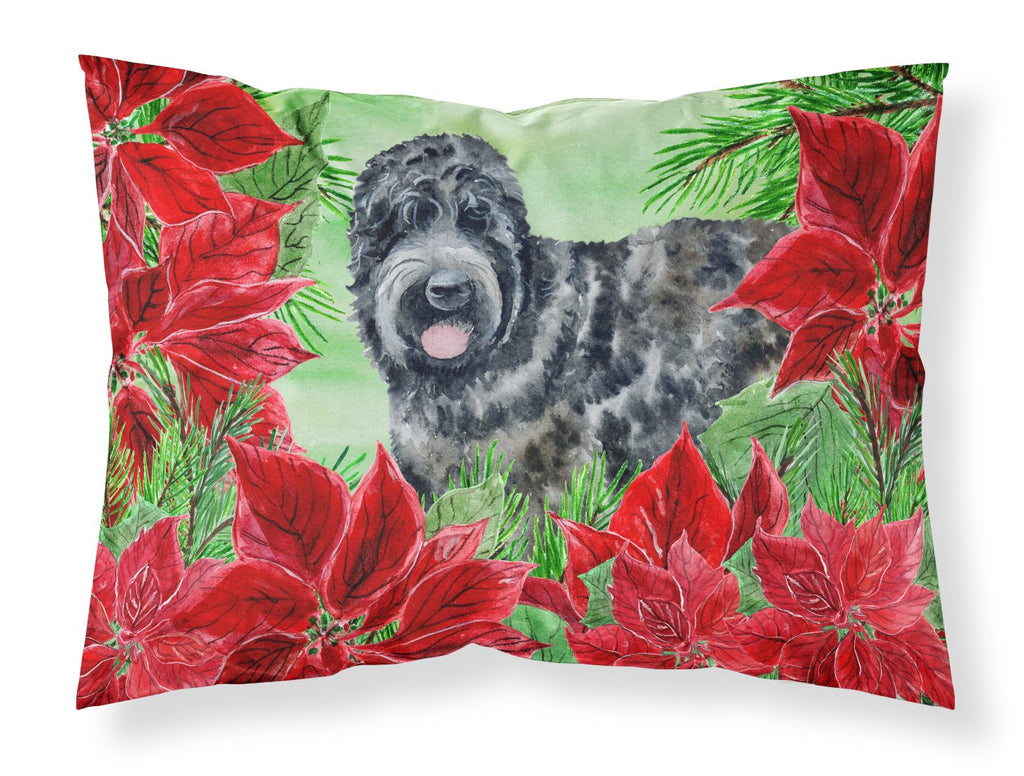 Black Russian Terrier Poinsettas Standard Pillowcase Lightweight Super Soft Easy Care Decorative Artwork Pillowcase, Standard