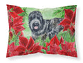 Black Russian Terrier Poinsettas Standard Pillowcase Lightweight Super Soft Easy Care Decorative Artwork Pillowcase, Standard