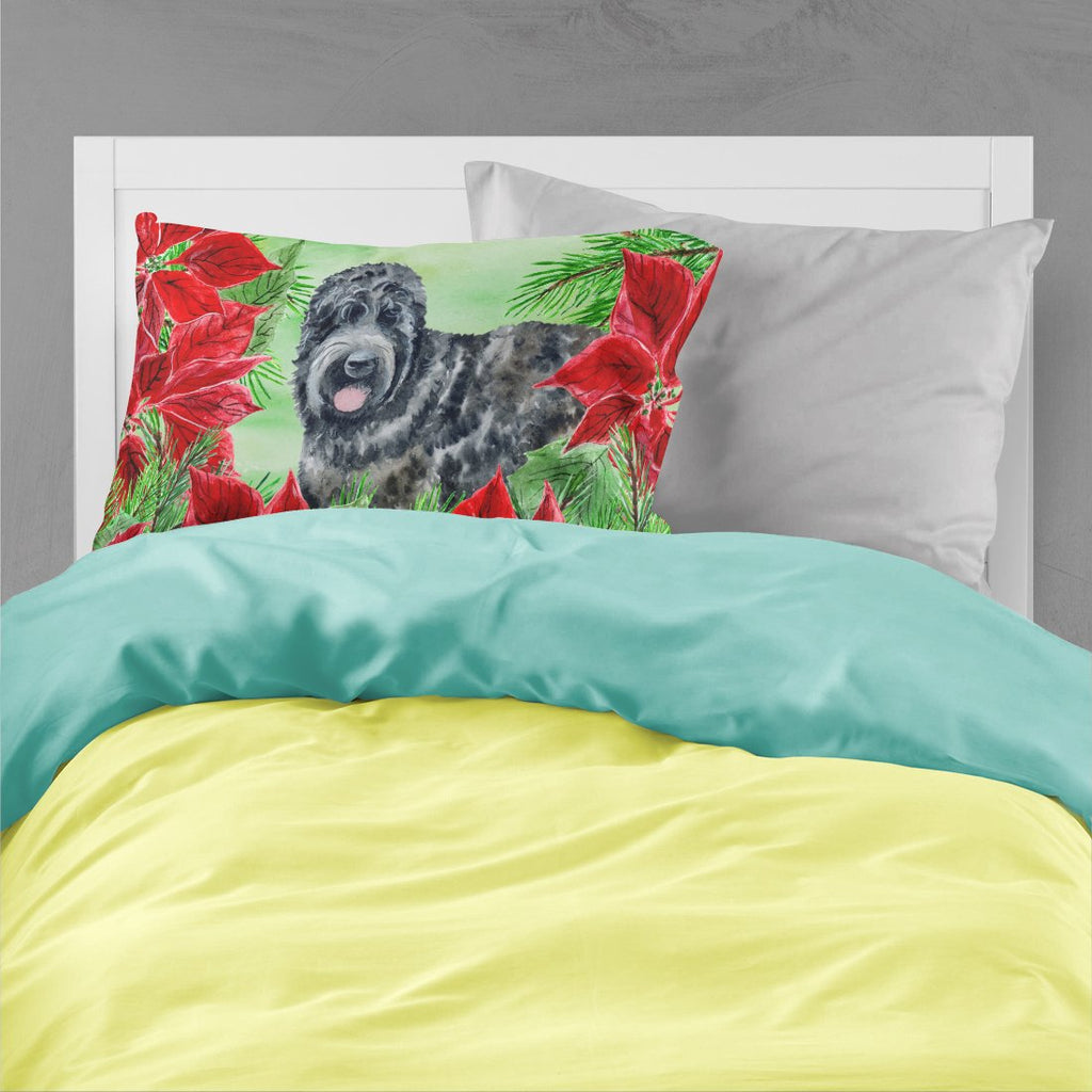 Black Russian Terrier Poinsettas Standard Pillowcase Lightweight Super Soft Easy Care Decorative Artwork Pillowcase, Standard