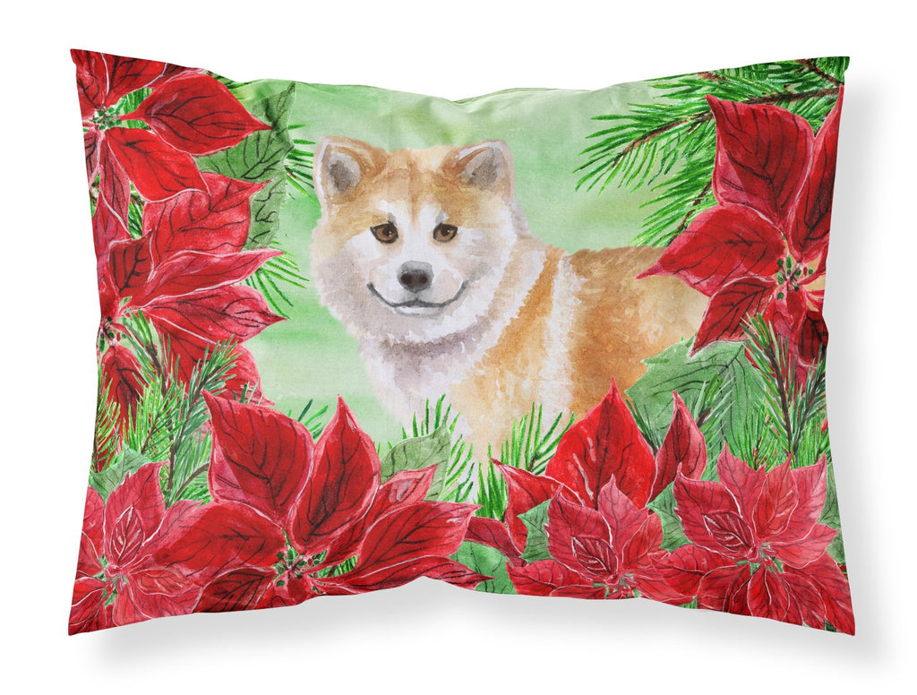 Shiba Inu Poinsettas Standard Pillowcase Lightweight Super Soft Easy Care Decorative Artwork Pillowcase, Standard