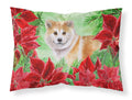 Shiba Inu Poinsettas Standard Pillowcase Lightweight Super Soft Easy Care Decorative Artwork Pillowcase, Standard
