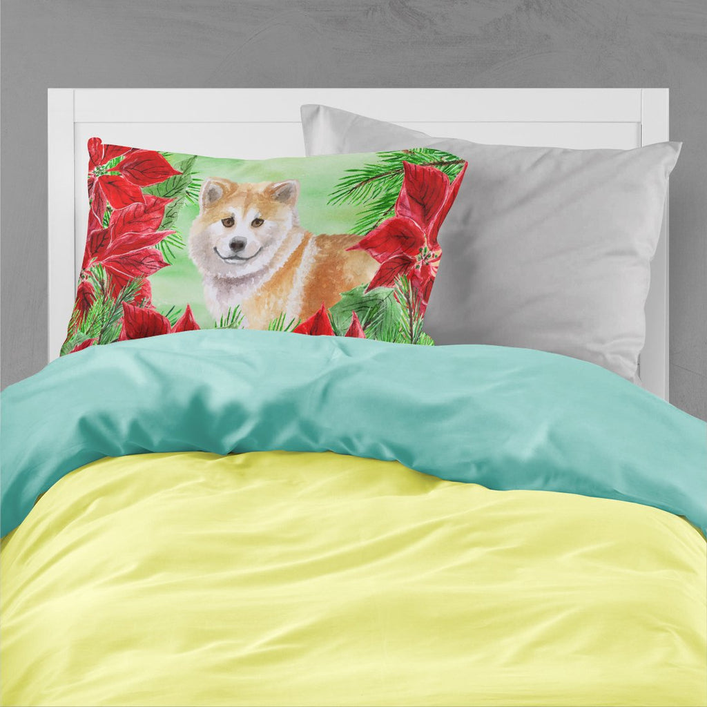 Shiba Inu Poinsettas Standard Pillowcase Lightweight Super Soft Easy Care Decorative Artwork Pillowcase, Standard
