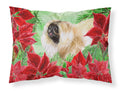 Pekingese Poinsettas Standard Pillowcase Lightweight Super Soft Easy Care Decorative Artwork Pillowcase, Standard