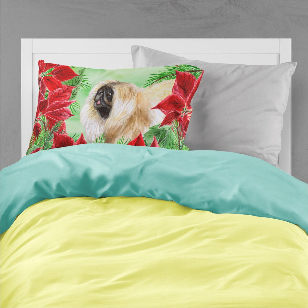Pekingese Poinsettas Standard Pillowcase Lightweight Super Soft Easy Care Decorative Artwork Pillowcase, Standard