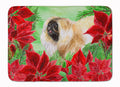 Pekingese Poinsettas Memory Foam Kitchen Mat Machine Washable Anti-Fatigue Cushion Comfort Bath or Kitchen Rug