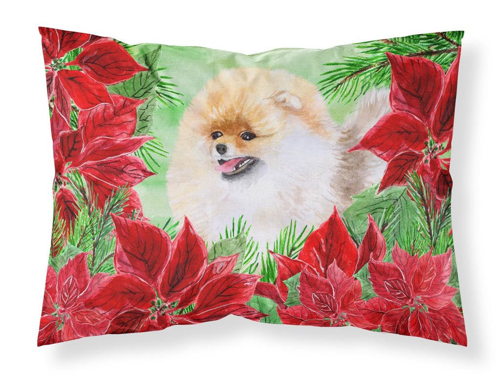 Pomeranian Poinsettas Standard Pillowcase Lightweight Super Soft Easy Care Decorative Artwork Pillowcase, Standard
