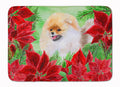 Pomeranian Poinsettas Memory Foam Kitchen Mat Machine Washable Anti-Fatigue Cushion Comfort Bath or Kitchen Rug