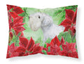 Sealyham Terrier Poinsettas Standard Pillowcase Lightweight Super Soft Easy Care Decorative Artwork Pillowcase, Standard
