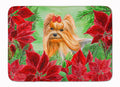 Yorkshire Terrier Poinsettas Memory Foam Kitchen Mat Machine Washable Anti-Fatigue Cushion Comfort Bath or Kitchen Rug