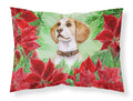 Beagle Poinsettas Standard Pillowcase Lightweight Super Soft Easy Care Decorative Artwork Pillowcase, Standard