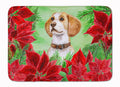 Beagle Poinsettas Memory Foam Kitchen Mat Machine Washable Anti-Fatigue Cushion Comfort Bath or Kitchen Rug