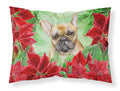 French Bulldog Poinsettas Standard Pillowcase Lightweight Super Soft Easy Care Decorative Artwork Pillowcase, Standard