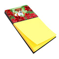 Jack Russell Terrier Poinsettas Watercolor Sticky Note Holder Refillable Dispenser Desk Accessory 3x3 Pad Gift