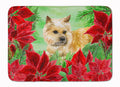 Cairn Terrier Poinsettas Memory Foam Kitchen Mat Machine Washable Anti-Fatigue Cushion Comfort Bath or Kitchen Rug