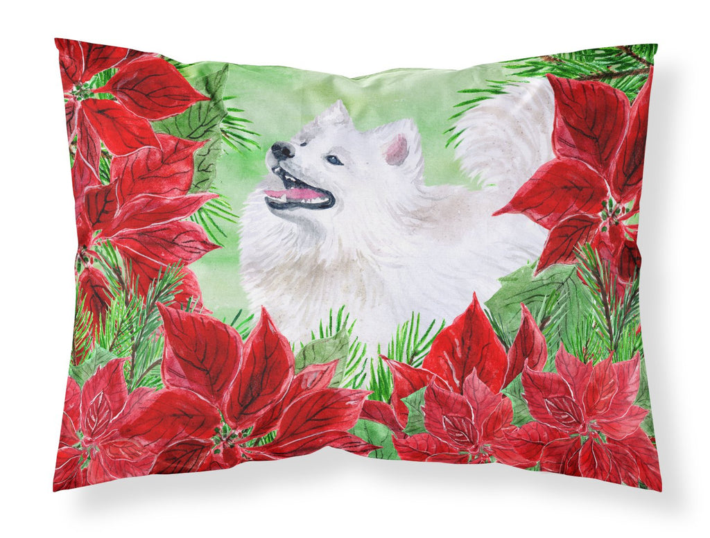 Samoyed Poinsettas Standard Pillowcase Lightweight Super Soft Easy Care Decorative Artwork Pillowcase, Standard