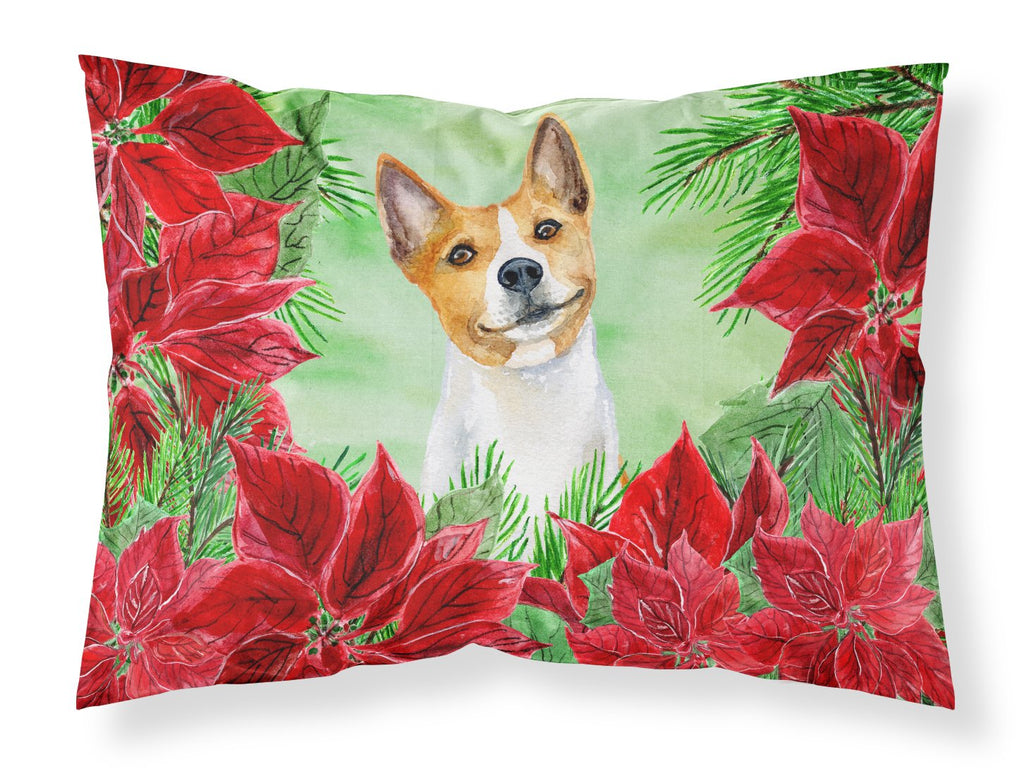 Basenji Poinsettas Standard Pillowcase Lightweight Super Soft Easy Care Decorative Artwork Pillowcase, Standard
