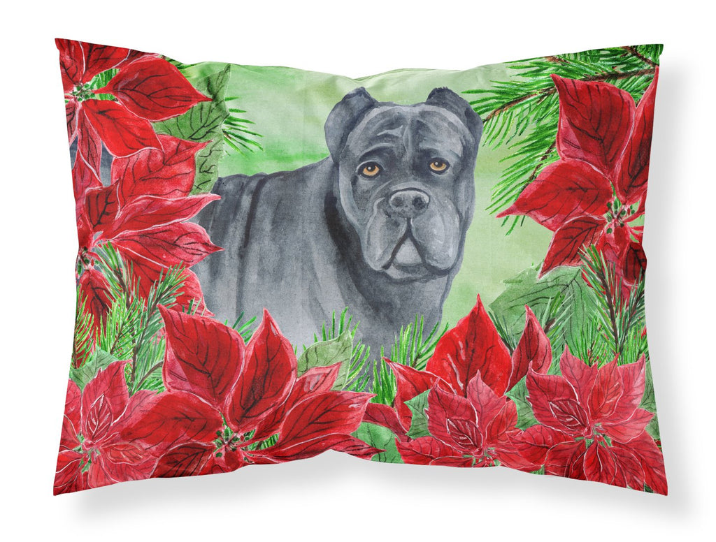 Cane Corso Poinsettas Standard Pillowcase Lightweight Super Soft Easy Care Decorative Artwork Pillowcase, Standard