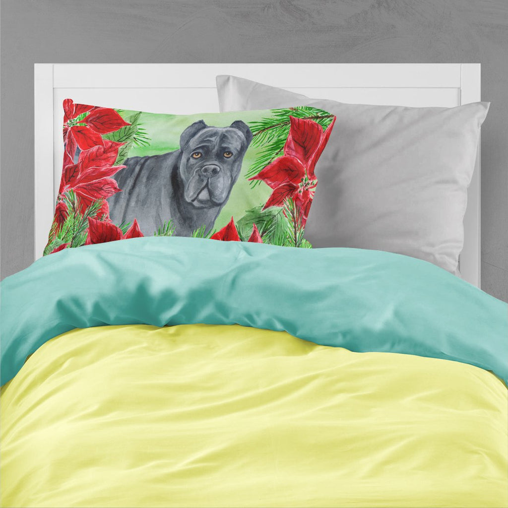 Cane Corso Poinsettas Standard Pillowcase Lightweight Super Soft Easy Care Decorative Artwork Pillowcase, Standard