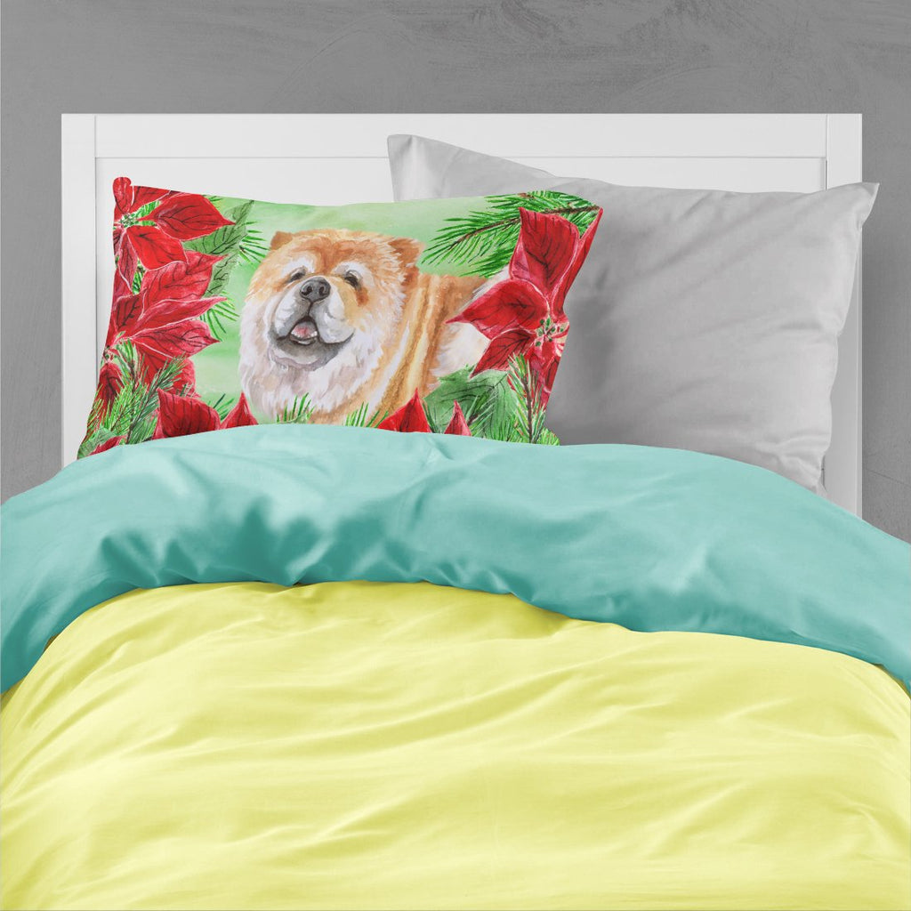 Chow Chow Poinsettas Standard Pillowcase Lightweight Super Soft Easy Care Decorative Artwork Pillowcase, Standard