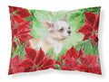 Chihuahua Leg up Poinsettas Standard Pillowcase Lightweight Super Soft Easy Care Decorative Artwork Pillowcase, Standard