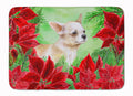 Chihuahua Leg up Poinsettas Memory Foam Kitchen Mat Machine Washable Anti-Fatigue Cushion Comfort Bath or Kitchen Rug