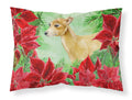 Italian Greyhound Poinsettas Standard Pillowcase Lightweight Super Soft Easy Care Decorative Artwork Pillowcase, Standard