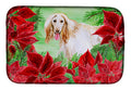 Afghan Hound Poinsettas Dish Drying Mat Absorbent Dish Drying Mat Pad for Kitchen Counter Dish Drainer Mat for Countertop, 14 x 21", Multicolor
