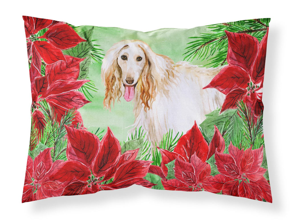 Afghan Hound Poinsettas Standard Pillowcase Lightweight Super Soft Easy Care Decorative Artwork Pillowcase, Standard