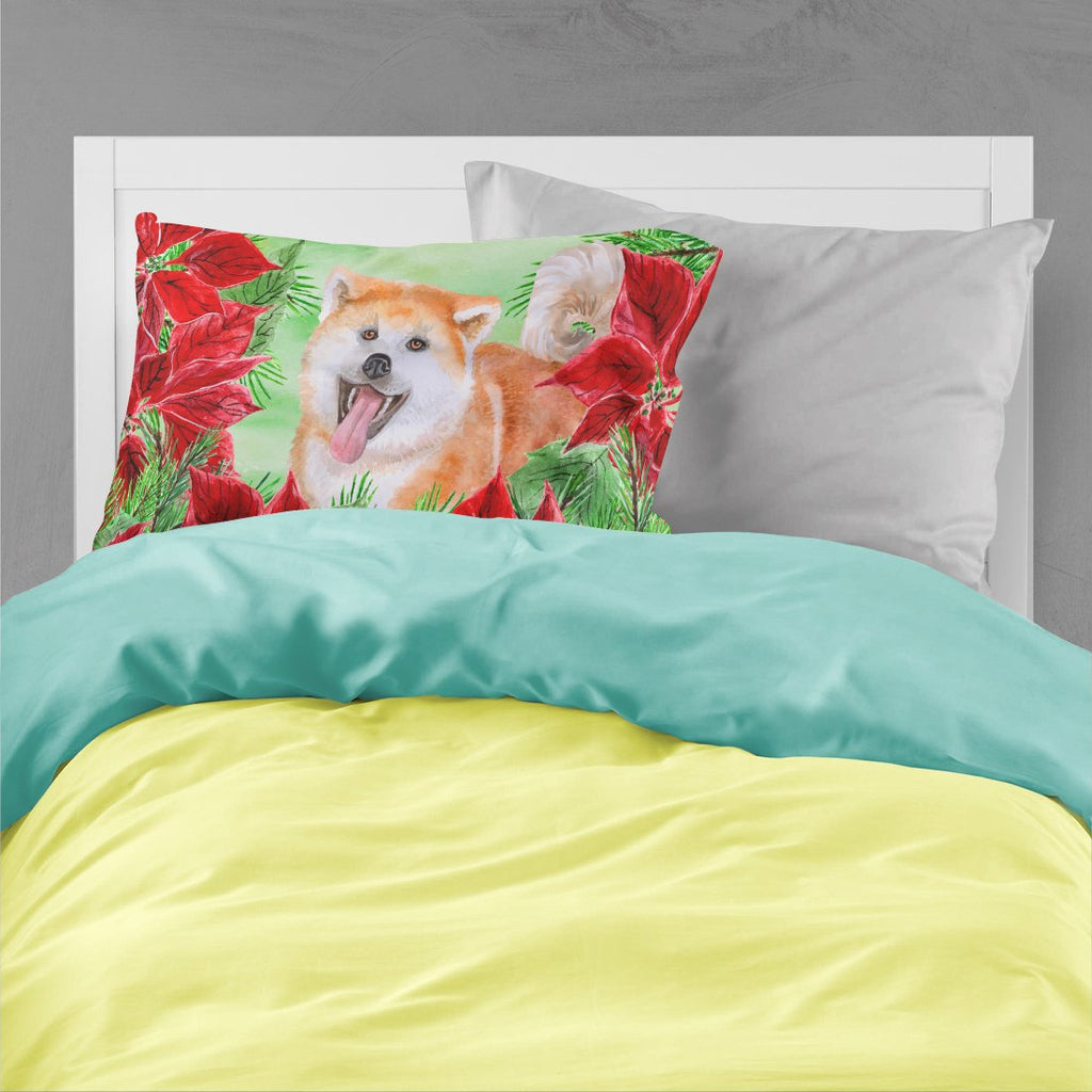Akita Poinsettas Standard Pillowcase Lightweight Super Soft Easy Care Decorative Artwork Pillowcase, Standard