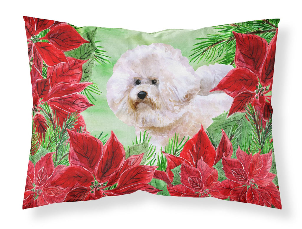 Bichon Frise #2 Poinsettas Standard Pillowcase Lightweight Super Soft Easy Care Decorative Artwork Pillowcase, Standard