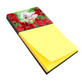 Bichon Frise #2 Poinsettas Watercolor Sticky Note Holder Refillable Dispenser Desk Accessory 3x3 Pad Gift